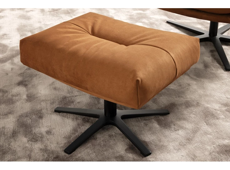 Detail Voetenbank Julia I stof alcantara cognac Designwerk