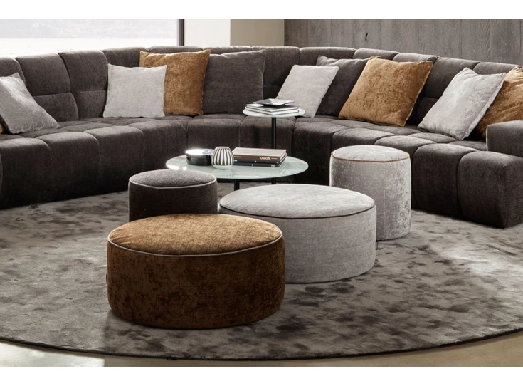 Combi Poef Rondo Maxi stof D008810 Designwerk