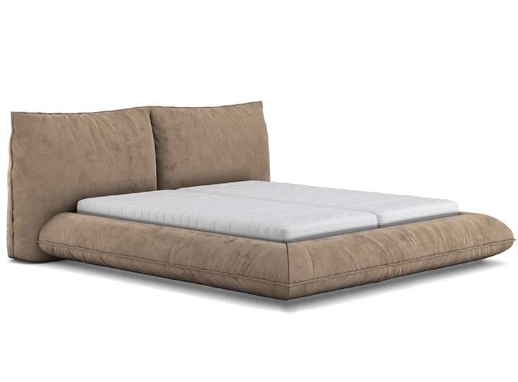 Bedkader Fluffy stof velvet beige Designwerk