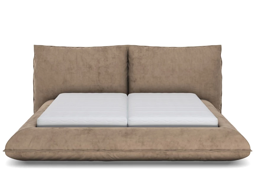 Front Bedkader Fluffy stof velvet beige Designwerk
