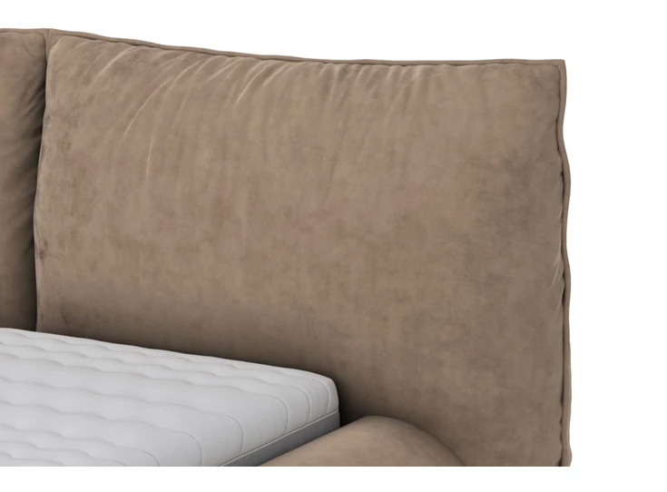 Hoofdbord Bedkader Fluffy stof velvet beige Designwerk