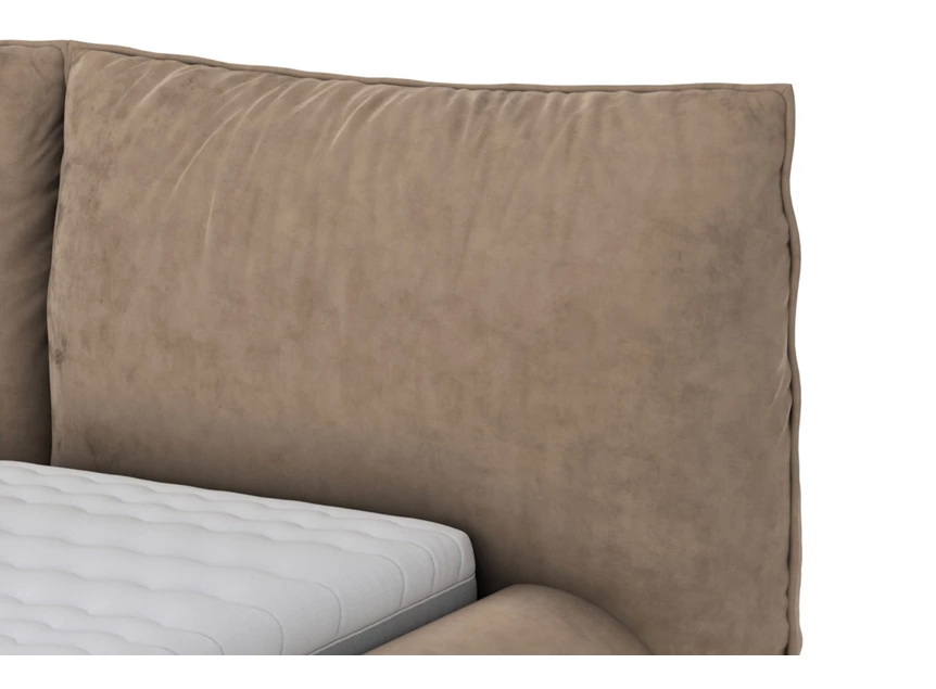 Hoofdbord Bedkader Fluffy stof velvet beige Designwerk