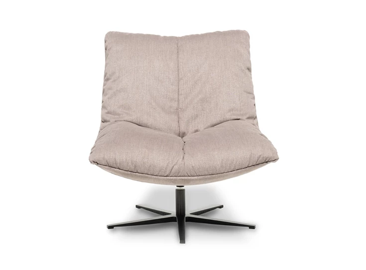 Front Bijzetzetel Softie stof fluweel greige stervoet Designwerk