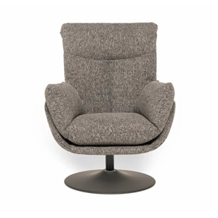 Front Bijzetzetel Prima stof warm grijs schijfvoet Designwerk