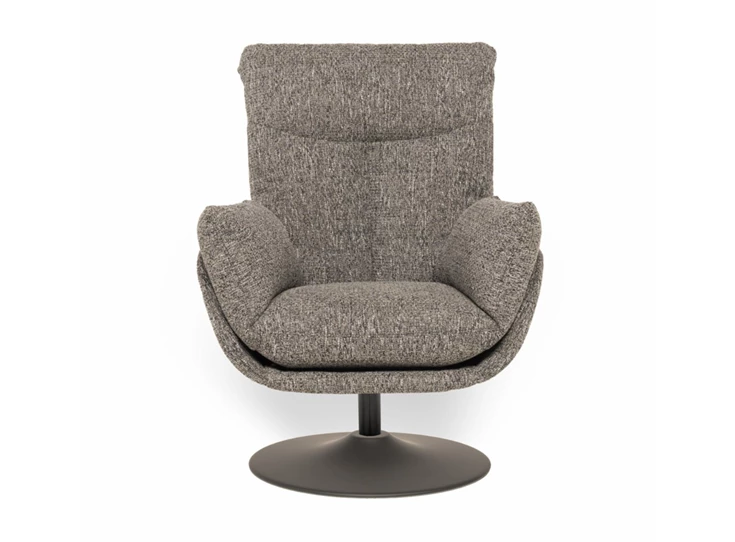 Front Bijzetzetel Prima stof warm grijs schijfvoet Designwerk