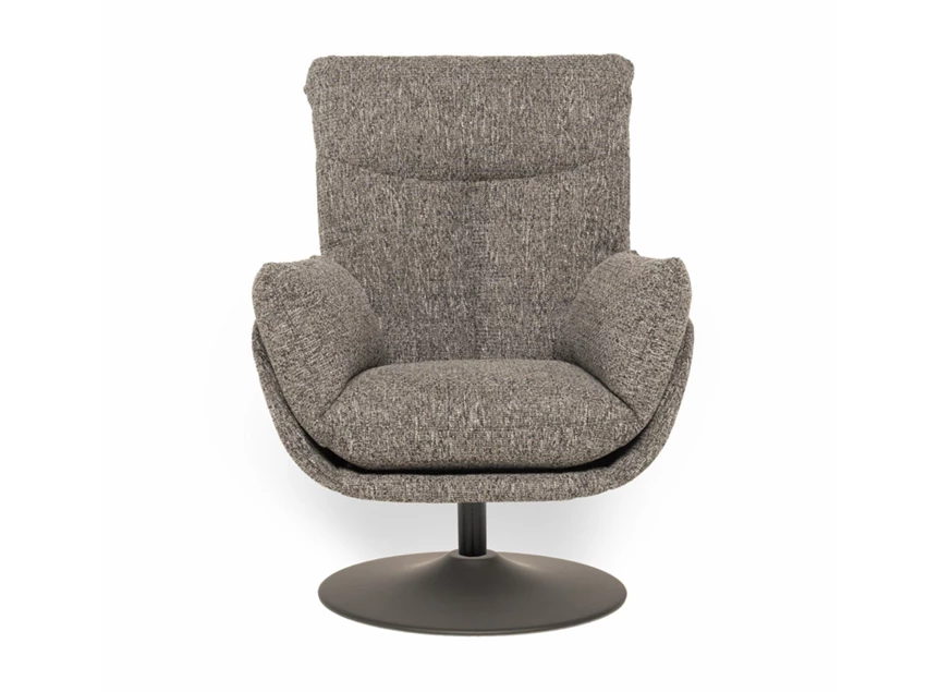 Front Bijzetzetel Prima stof warm grijs schijfvoet Designwerk