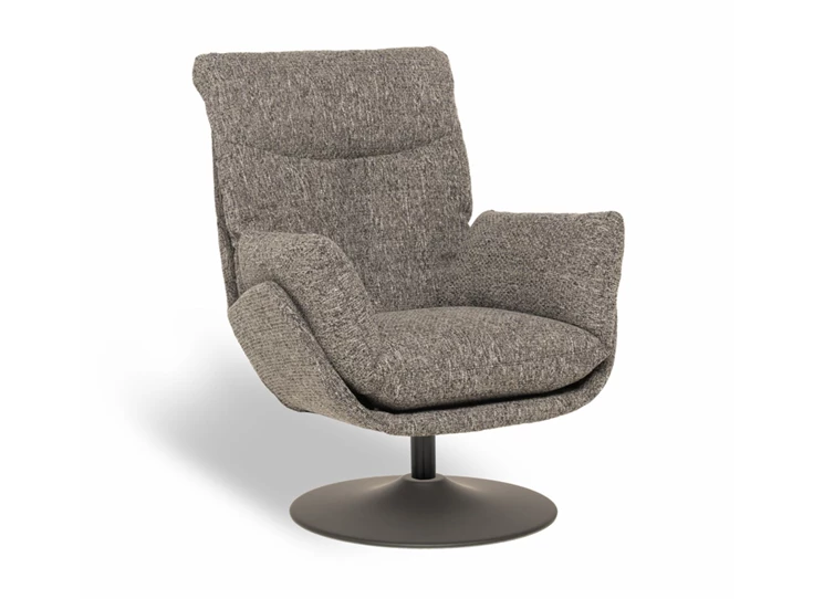 Bijzetzetel Prima stof warm grijs schijfvoet Designwerk
