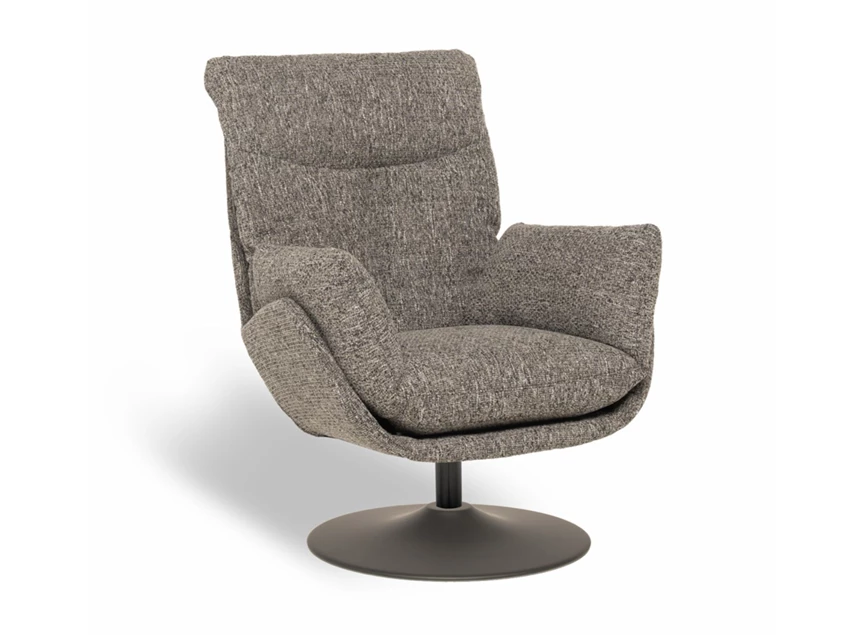 Bijzetzetel Prima stof warm grijs schijfvoet Designwerk