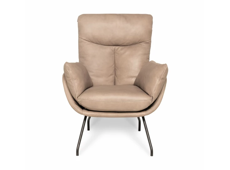 Front Bijzetzetel Prima leder bruin 4-poot Designwerk