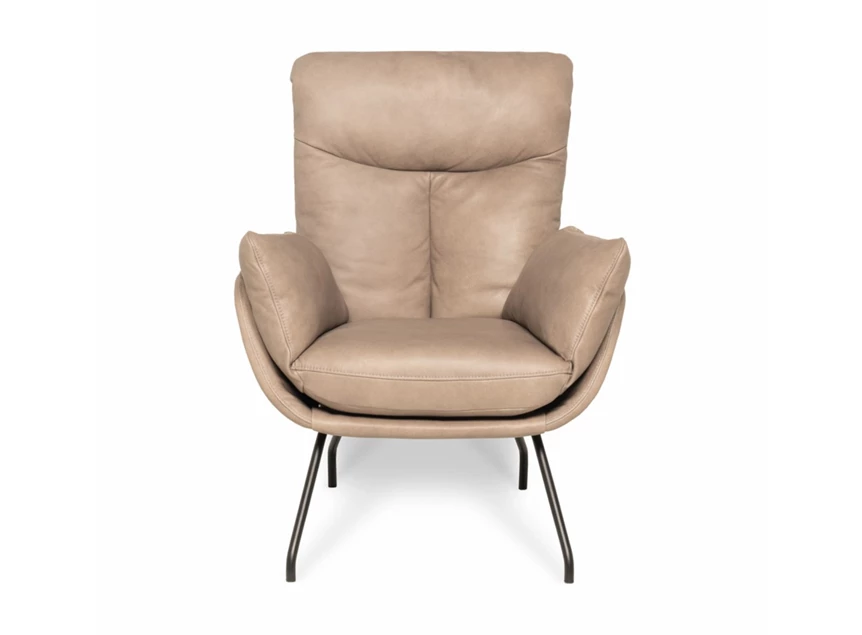 Front Bijzetzetel Prima leder bruin 4-poot Designwerk