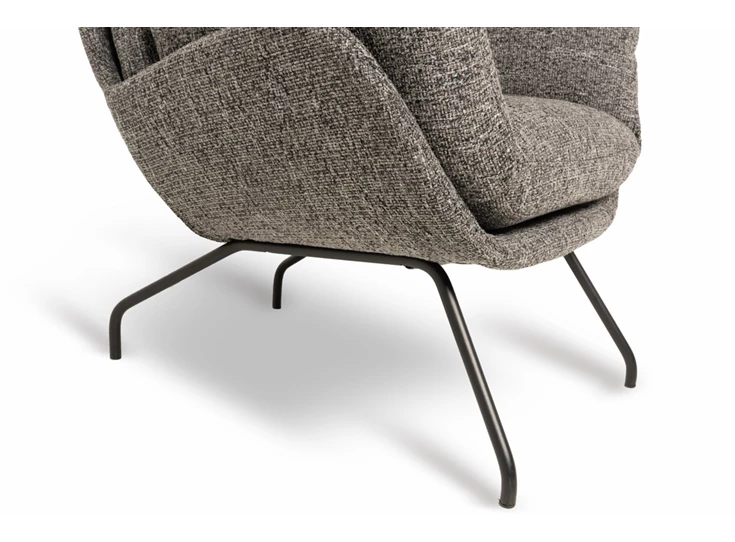 Bijzetzetel Prima stof warm grijs 4-poot Designwerk