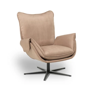 Bijzetzetel Eden leder bruin stervoet Designwerk