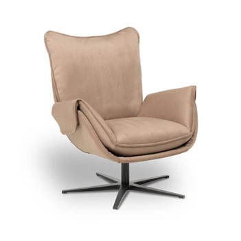 Bijzetzetel Eden leder bruin stervoet Designwerk