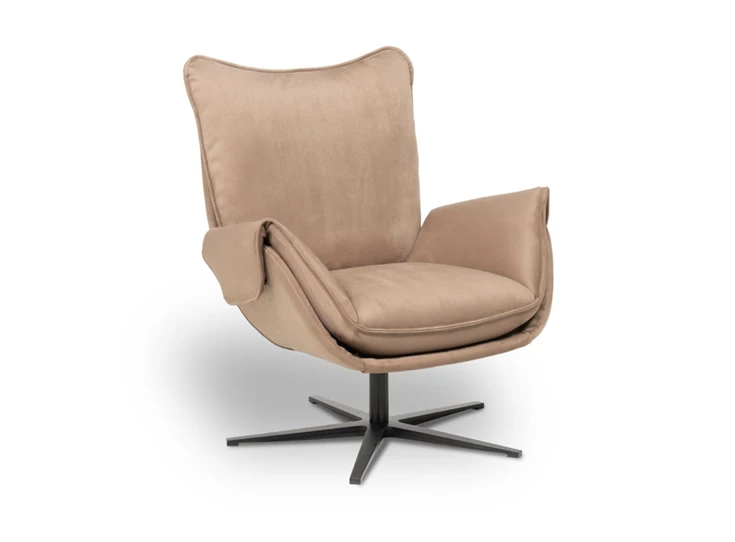 Bijzetzetel Eden leder bruin stervoet Designwerk