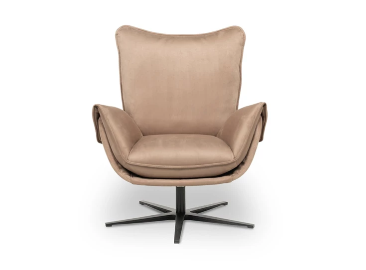 Front Bijzetzetel Eden leder bruin stervoet Designwerk