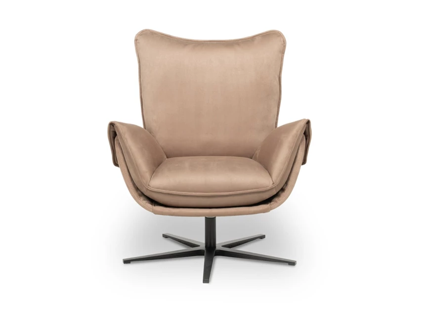 Front Bijzetzetel Eden leder bruin stervoet Designwerk