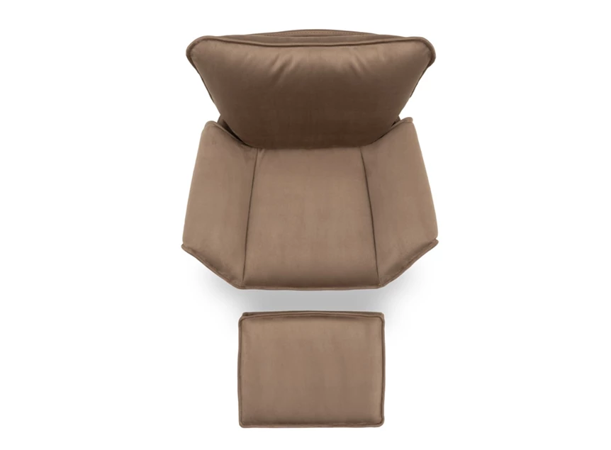 Bovenkant Met poef Bijzetzetel Eden leder bruin stervoet Designwerk