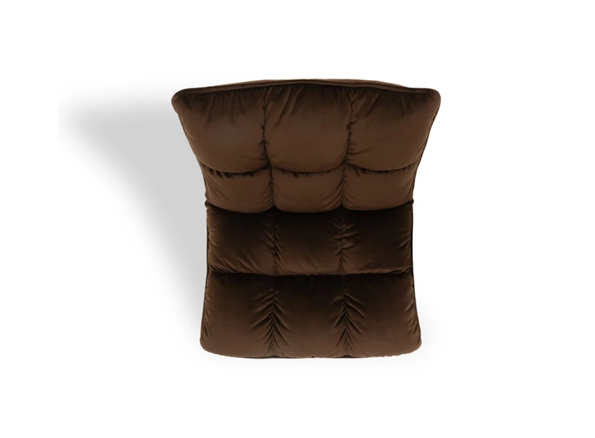 Bovenkant Bijzetzetel Cloudie stof fluweel bruin schijfvoet Designwerk