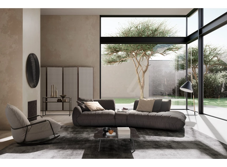 Sfeerfoto Salon Fluffy schuin open eiland stof antraciet Designwerk