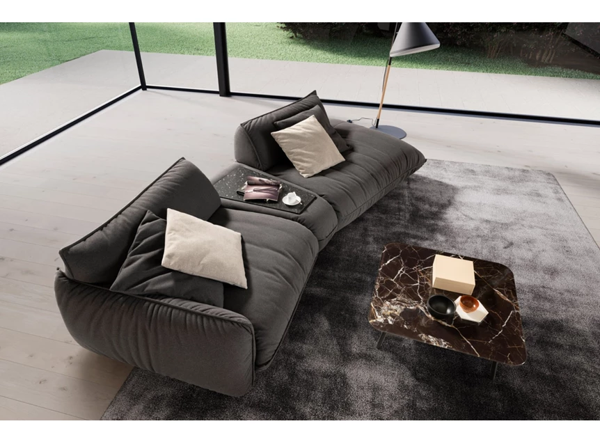 Bovenkant Salon Fluffy schuin open eiland stof antraciet Designwerk