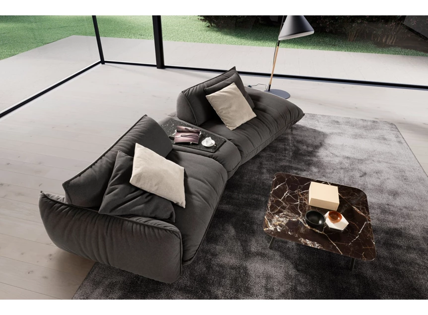 Diepteverstelling Salon Fluffy schuin open eiland stof antraciet Designwerk