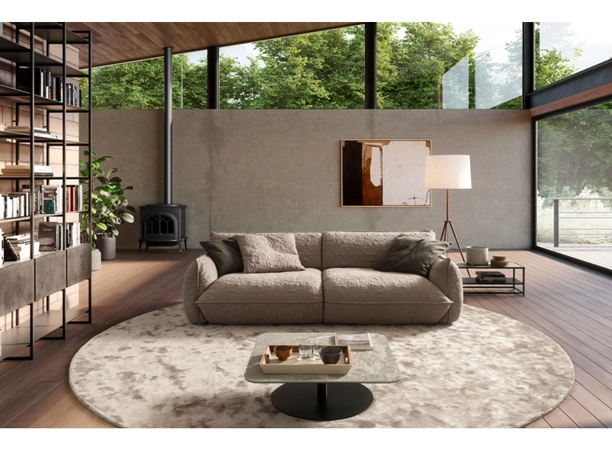 Sfeerfoto Salon canapƩ Fluffy 2,5-zit stof patroon beige Designwerk