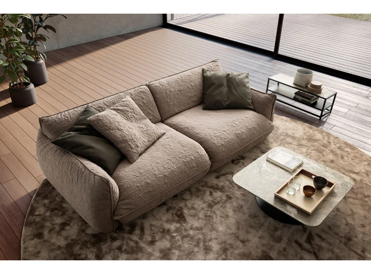 Bovenkant Salon canapé Fluffy 2,5-zit stof patroon beige Designwerk