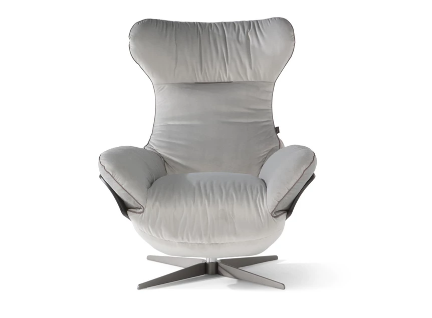 Front Elektrische relax Ilia 2996 batterij stof lichtgrijs Natuzzi Italia