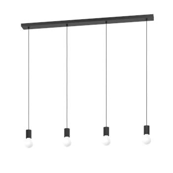 hanglamp 4 nogalte schwarz E27