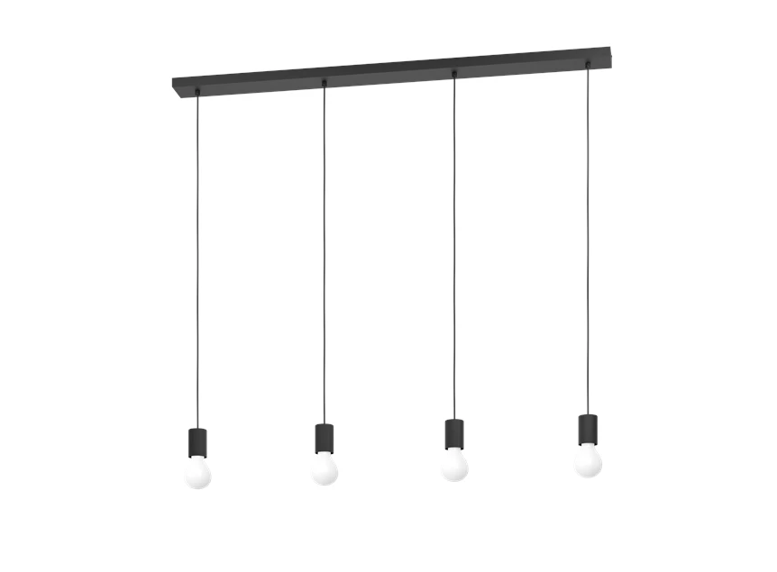 hanglamp 4 nogalte schwarz E27