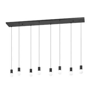 hanglamp 8 nogalte schwarz E27