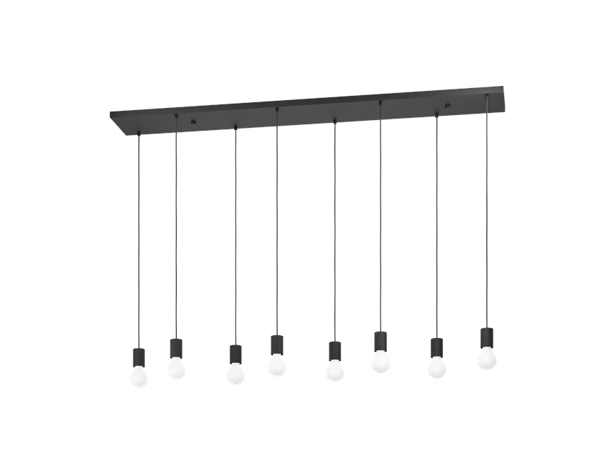 hanglamp 8 nogalte schwarz E27