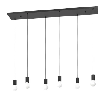 hanglamp 6 nogalte schwarz E27