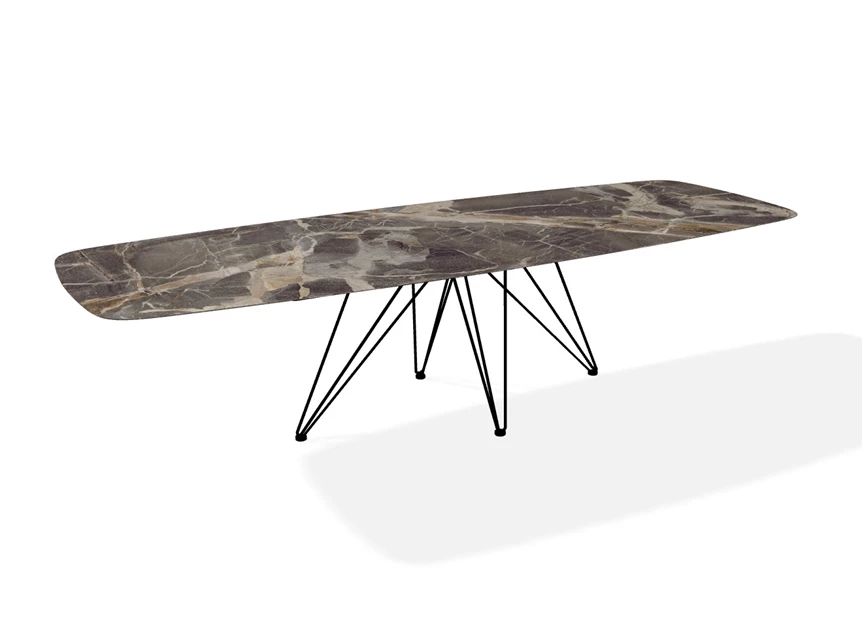 Eettafel Wire faux elyps bootvorm keramiek Caravaggio Joli