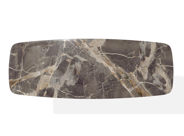 Bovenkant Eettafel Wire faux elyps bootvorm keramiek Caravaggio Joli