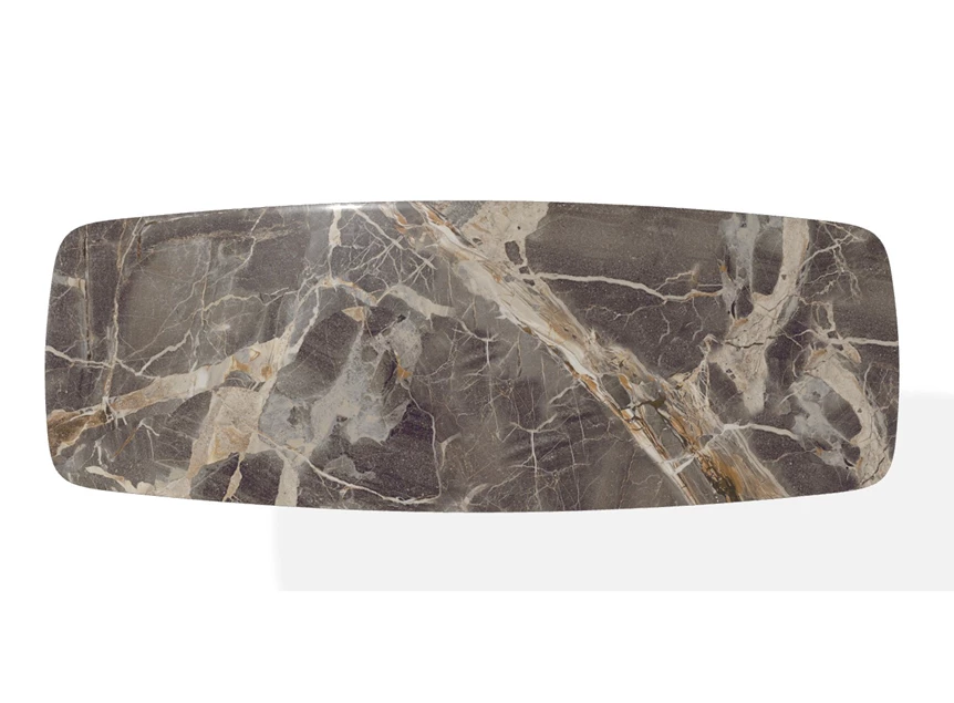 Bovenkant Eettafel Wire faux elyps bootvorm keramiek Caravaggio Joli