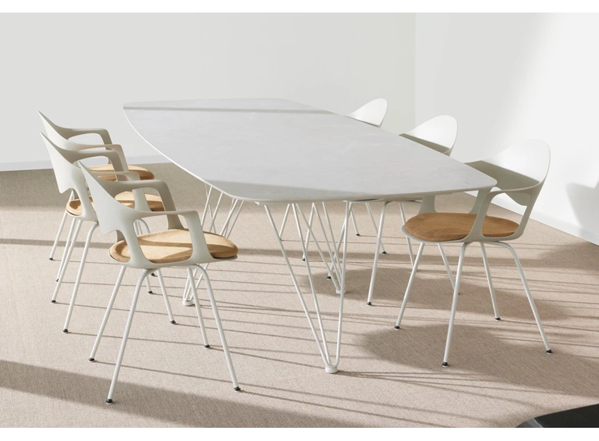 Eettafel Wire faux elyps bootvorm keramiek Charisma Grey Joli