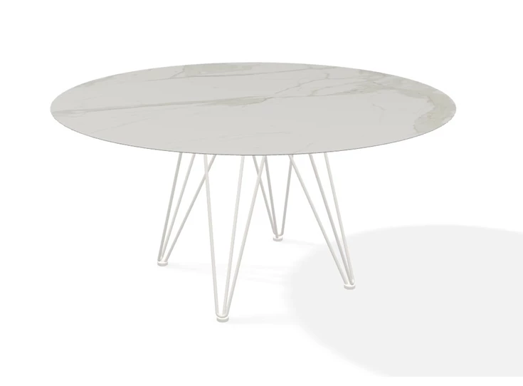Tafel Wire Round rond keramiek Calacatta Naturale Joli