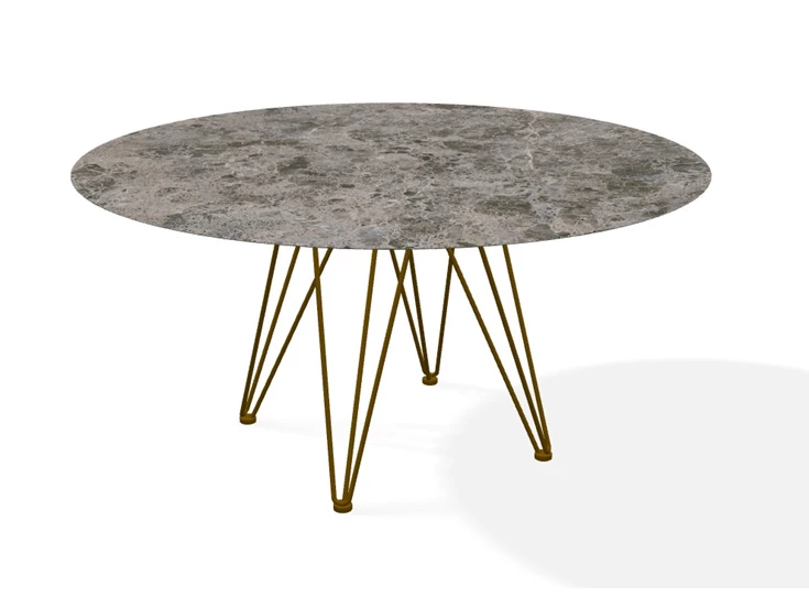 Tafel Wire Round rond keramiek Emperador Joli
