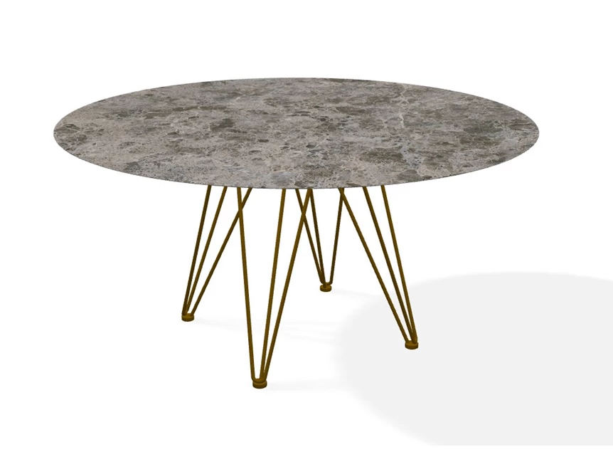 Tafel Wire Round rond keramiek Emperador Joli