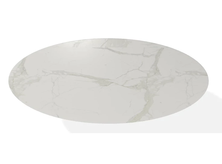Bovenkant Eettafel Wire elyps ovaal keramiek Calacatta Naturale Joli