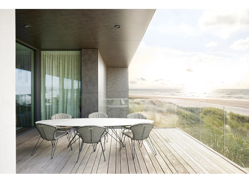 Low Dining Eettafel Wire elyps ovaal keramiek Calacatta Joli