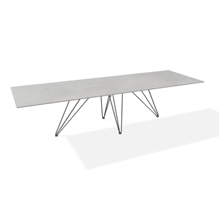 Eettafel Wire rectangular rechthoekig keramiek Charisma Grey Joli