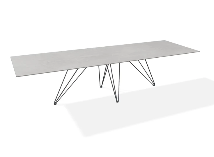 Eettafel Wire rectangular rechthoekig keramiek Charisma Grey Joli