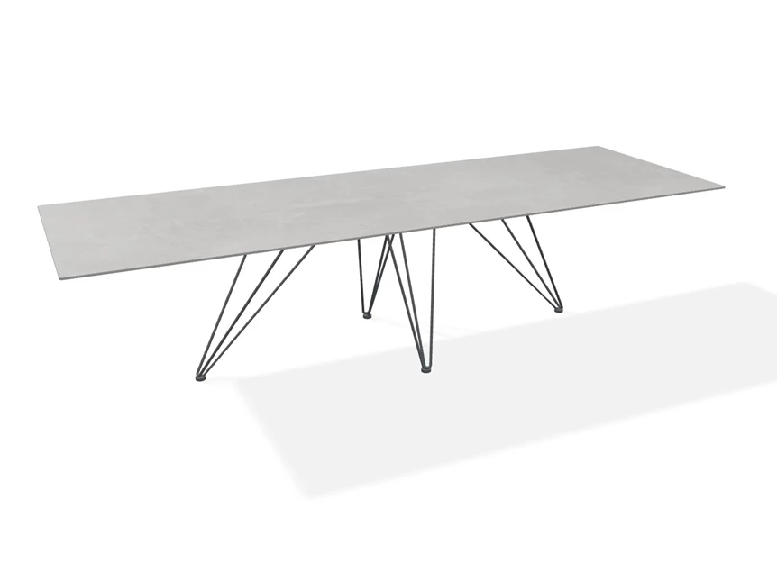 Eettafel Wire rectangular rechthoekig keramiek Charisma Grey Joli