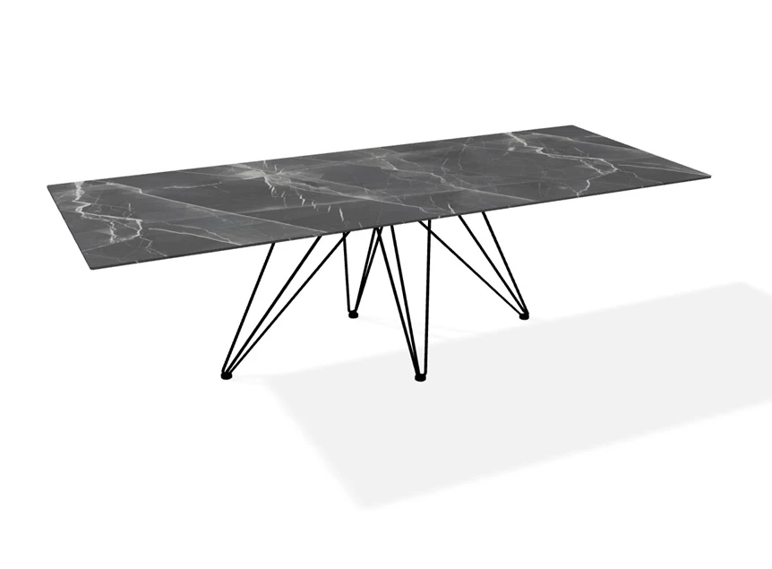 Eettafel Wire rectangular rechthoekig keramiek Black Diamond Joli