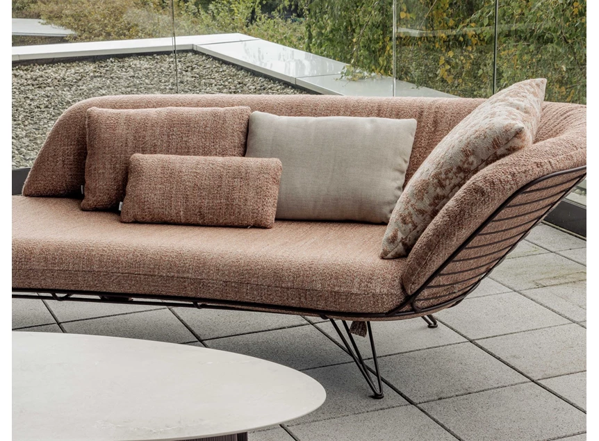 Zijde Outdoor tuin Sofa Daybed Wire stof Grain Coral Joli