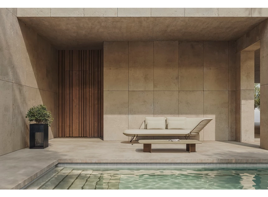 Outdoor tuin Sofa Daybed Wire stof licht frame bronze Joli