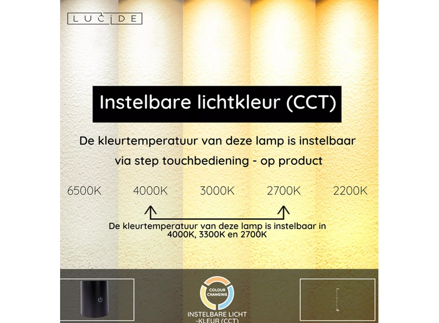 Ortolan vloerlamp led dimb, taupe 2700k/4000k info