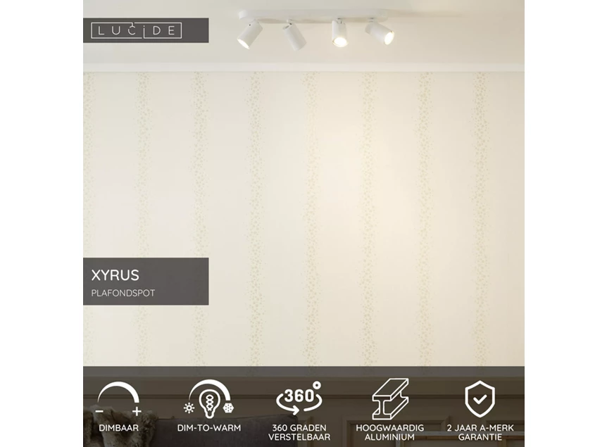 Xyrus plafondspot led dim to warm 2200k/3000k wit info